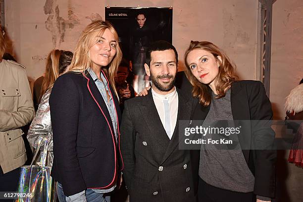 Alexis MabilleÊ, TV presenters Justine Fraioli and Sophie Brafman attend the Les Etoiles Mercedes-Benz : Cocktail - Paris Fashion Week Womenswear...