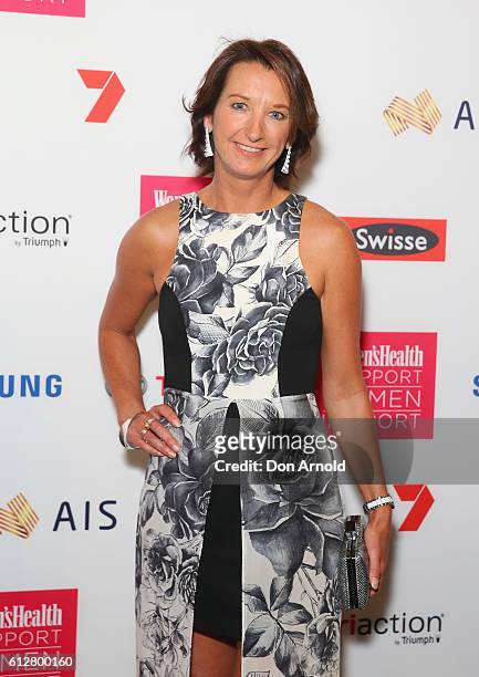 Layne Beachley arrives ahead of the Women's Health I Support Women In Sport Awards at Carriageworks on October 5, 2016 in Sydney, Australia.