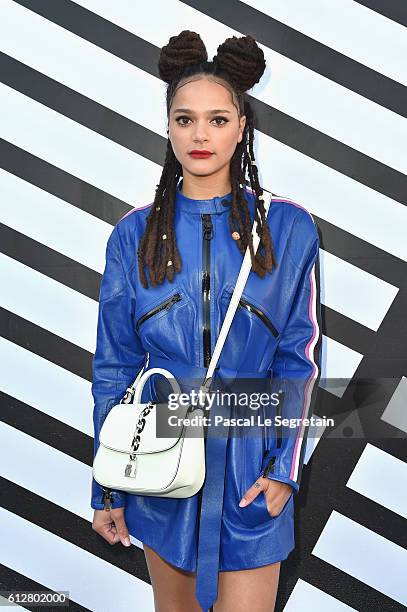 Sasha Lane attends the Louis Vuitton show as part of the Paris Fashion Week Womenswear Spring/Summer 2017 on October 5, 2016 in Paris, France.