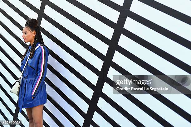 Sasha Lane attends the Louis Vuitton show as part of the Paris Fashion Week Womenswear Spring/Summer 2017 on October 5, 2016 in Paris, France.