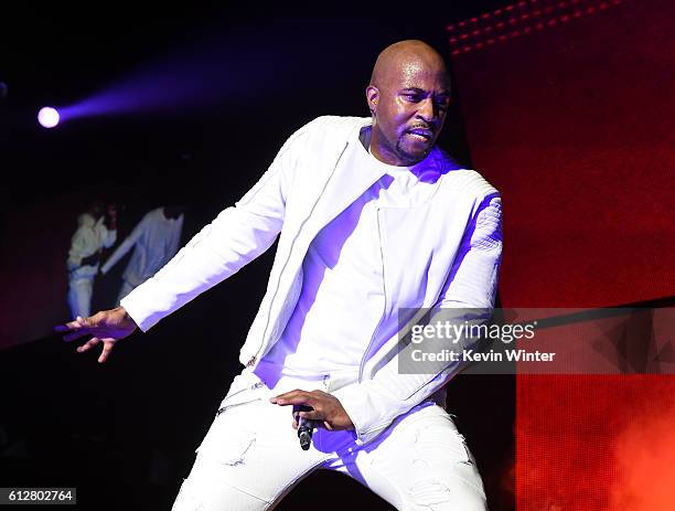 Musical group 112 performs onstage during the Bad Boy Family Reunion Tour at The Forum on October 4, 2016 in Inglewood, California.