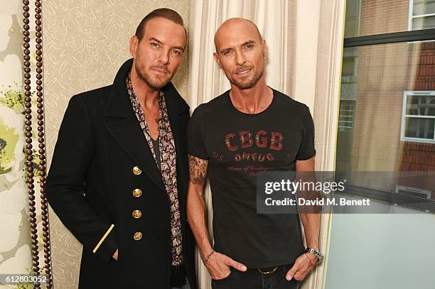 Matt Goss and Luke Goss attend the Bros Reunion annoucement at The Ham Yard Hotel on October 5, 2016 in London, England.