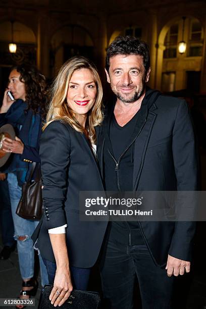 At the evening gala for the drama Tout ce que vous voulez at the theater Edouard-VII, Judith el Zein and Paris Match pose for Paris Match on...