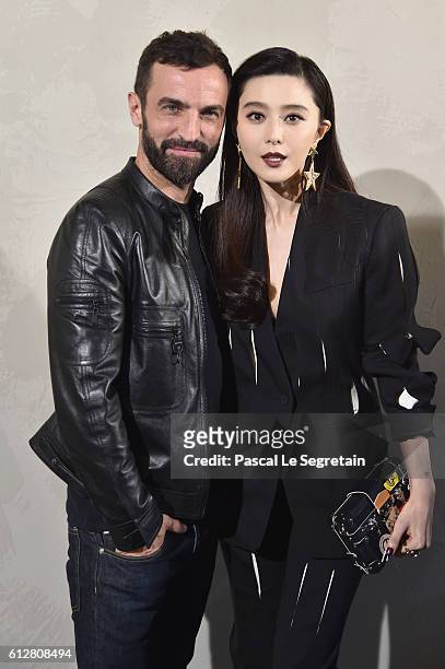 Nicolas Ghesquiere and Fan Bingbing attend the Louis Vuitton show as part of the Paris Fashion Week Womenswear Spring/Summer 2017 on October 5, 2016...