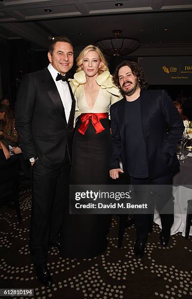 David Walliams, Cate Blanchett and Edgar Wright attend the IWC Schaffhausen Dinner in Honour of the BFI at Rosewood London on October 4, 2016 in...