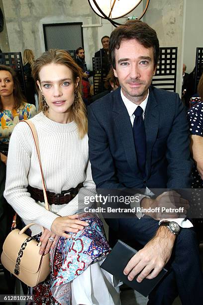 General manager of Berluti Antoine Arnault and Natalia Vodianova attend the Louis Vuitton show as part of the Paris Fashion Week Womenswear...