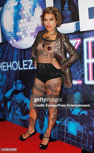 Vinila Von Bismark attends 'The Hole Zero' premiere at Calderon Theater on October 4, 2016 in Madrid, Spain.