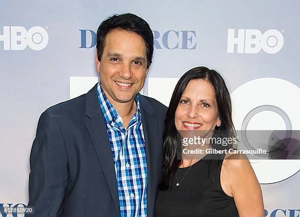 Actor Ralph Macchio and wife, Nurse practitioner, Phyllis Fierro attend the 'Divorce' New York Premiere at SVA Theater on October 4, 2016 in New York...