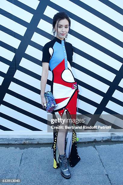 Actress Janice Man attends the Louis Vuitton show as part of the Paris Fashion Week Womenswear Spring/Summer 2017 on October 5, 2016 in Paris, France.