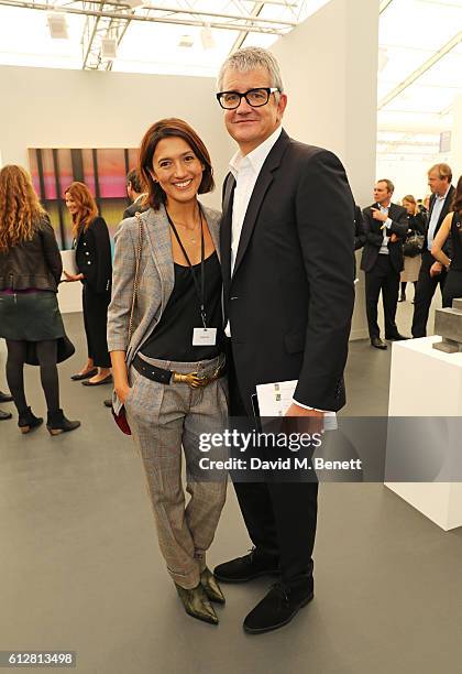 Hikari Yokoyama and Jay Jopling attend the VIP private view of the Frieze Art Fair 2016 in Regent's Park on October 5, 2016 in London, England.