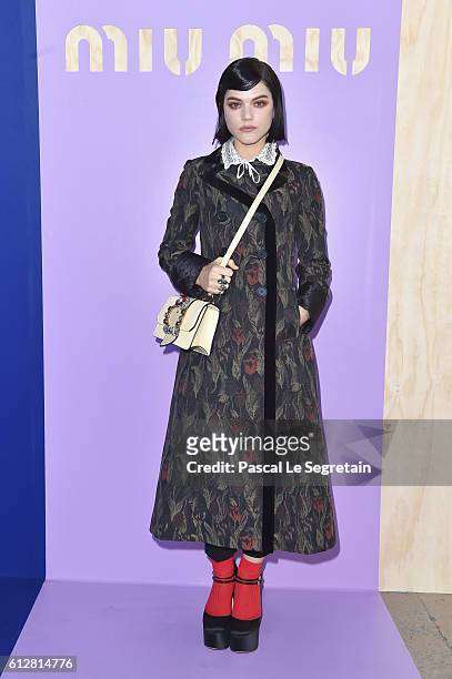 Soko attends the Miu Miu show as part of the Paris Fashion Week Womenswear Spring/Summer 2017 on October 5, 2016 in Paris, France.