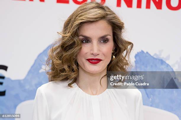 Queen Letizia of Spain attends the Red Cross Fundraising day event on October 5, 2016 in Madrid, Spain.