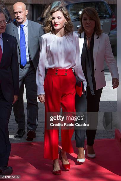 Queen Letizia of Spain attends the Red Cross Fundraising day event on October 5, 2016 in Madrid, Spain.