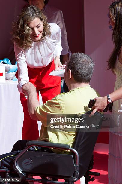 Queen Letizia of Spain attends the Red Cross Fundraising day event on October 5, 2016 in Madrid, Spain.