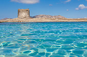 Turquoise waters at Stintino La Pelosa beach in Sardinia