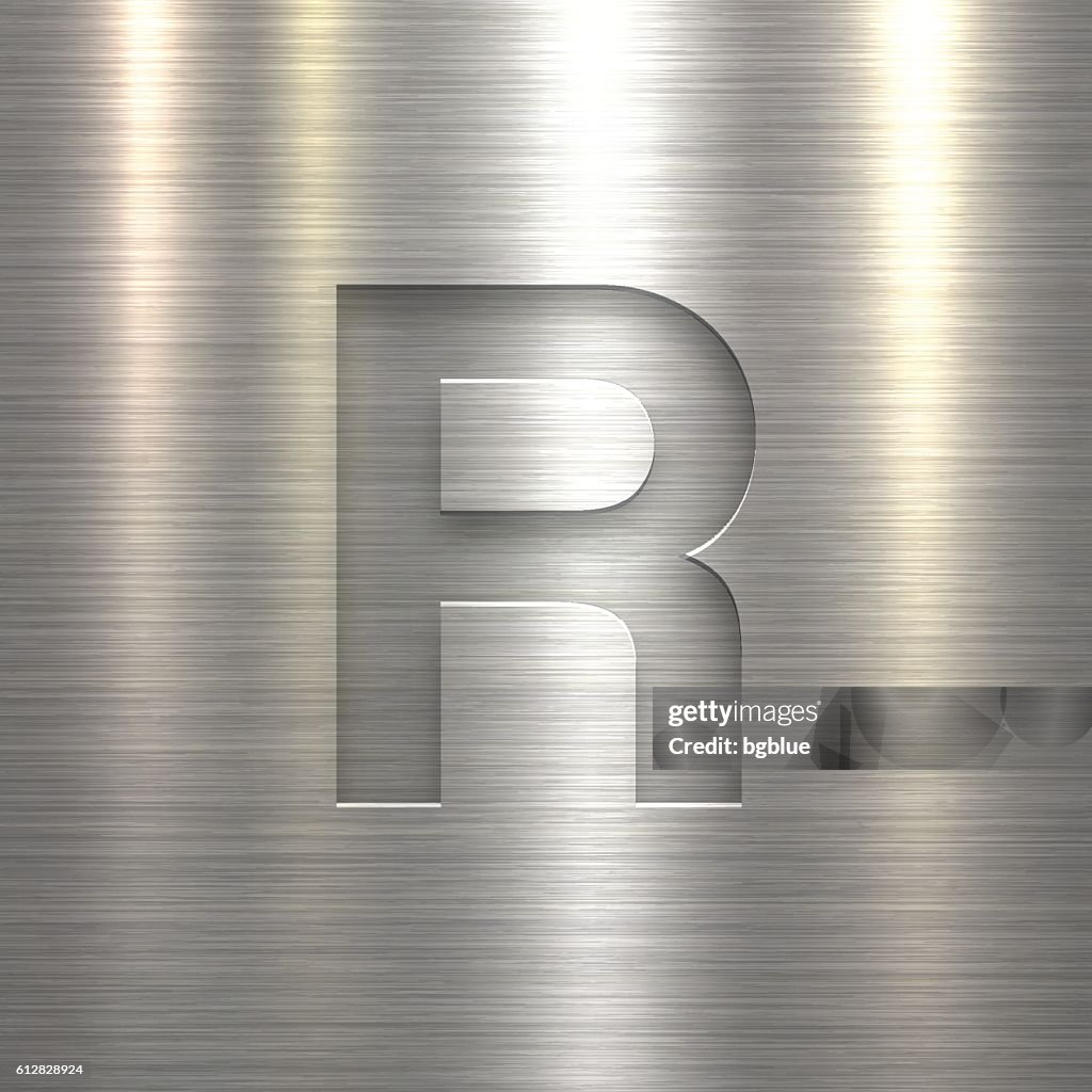 Texture Letter R Alphabet R Design Letter On Metal Texture Background High-Res Vector ...
