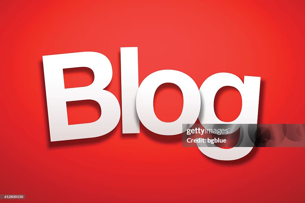 Blog Sign Hd Blog Sign With Red Background Paper Font High-Res Vector Graphic ...