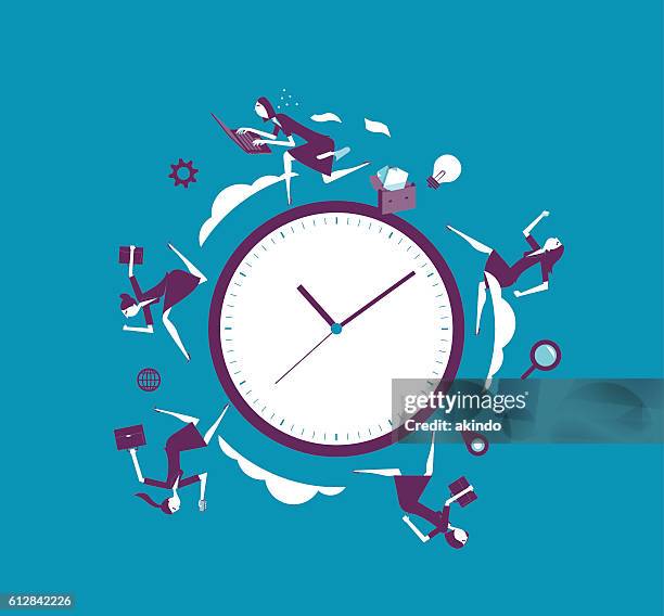 stockillustraties, clipart, cartoons en iconen met time race - necktie run