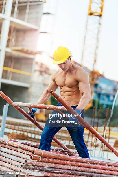 Bodybuilder Worker Muscular Construction Workers Photos and Premium High Res Pictures ...