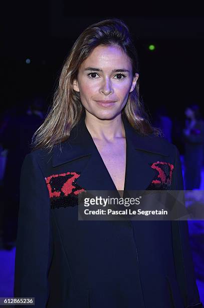 Miroslava Duma attends the Moncler Gamme Rouge show as part of the Paris Fashion Week Womenswear Spring/Summer 2017 on October 5, 2016 in Paris,...