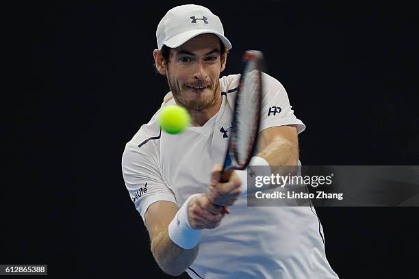 Andy Murray of Great Britain in action against Andrey Kuznetsov of Russia during the Men's singles second round match on day five of the 2016 China...