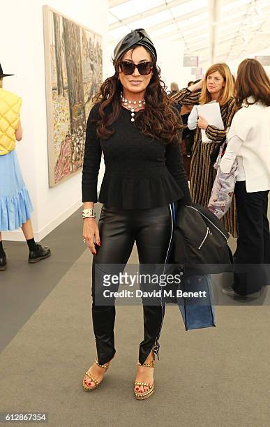 Nancy Dell'Olio attends the VIP private view of the Frieze Art Fair 2016 in Regent's Park on October 5, 2016 in London, England.