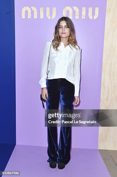 Louise Grinberg attends the Miu Miu show as part of the Paris Fashion Week Womenswear Spring/Summer 2017 on October 5, 2016 in Paris, France.