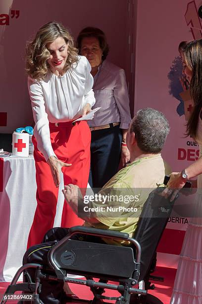 Queen Letizia of Spain attends the Red Cross Fundraising day event on October 5, 2016 in Madrid, Spain.