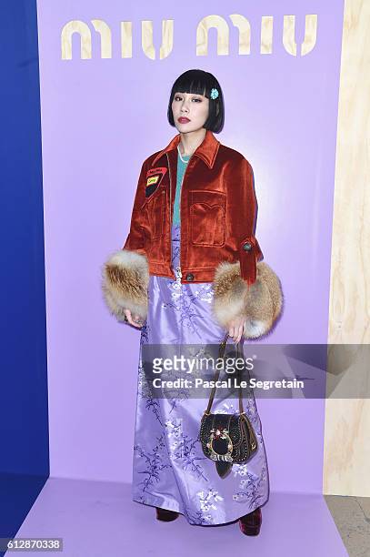 Mademoiselle Yulia attends the Miu Miu show as part of the Paris Fashion Week Womenswear Spring/Summer 2017 on October 5, 2016 in Paris, France.