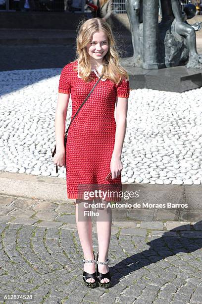 Angourie Rice attends the Miu Miu show as part of the Paris Fashion Week Womenswear Spring/Summer 2017 on October 5, 2016 in Paris, France.