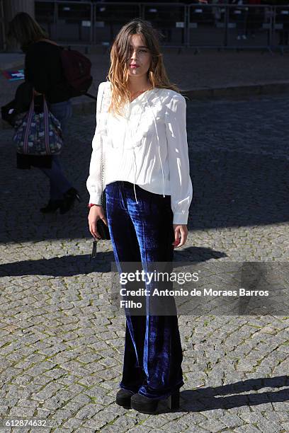 Louise Grinberg attends the Miu Miu show as part of the Paris Fashion Week Womenswear Spring/Summer 2017 on October 5, 2016 in Paris, France.