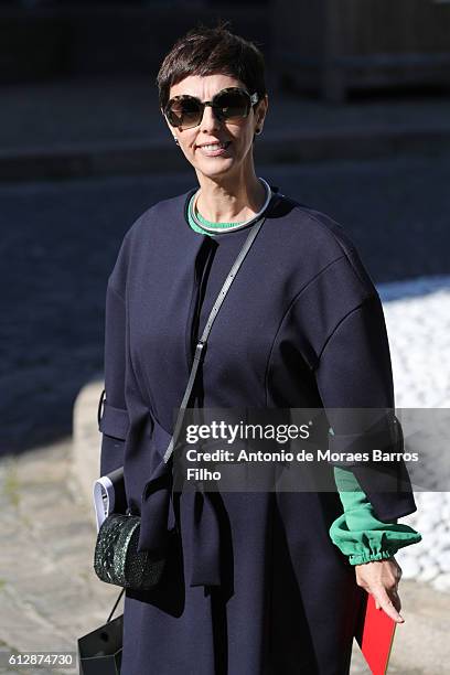 Lilian Pacce attends the Miu Miu show as part of the Paris Fashion Week Womenswear Spring/Summer 2017 on October 5, 2016 in Paris, France.