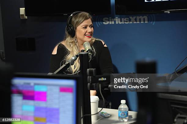 Kelly Clarkson is a guest on "The Hoda Show" on Today Show Radio at SiriusXM Studios on October 5, 2016 in New York City.
