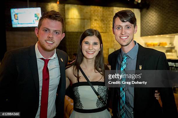 Cinematographer Cory Vetter, Production Manager Lydia Anderson and Director Caleb Vetter attend the Premiere Of Stadium Media's "The Matchbreaker"...