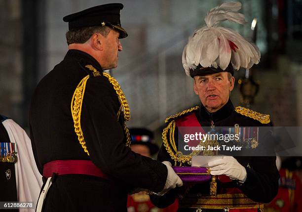 General Sir Nicholas Houghton is installed as the 160th Constable of the Tower of London during a ceremony in front of the White Tower at Tower of...