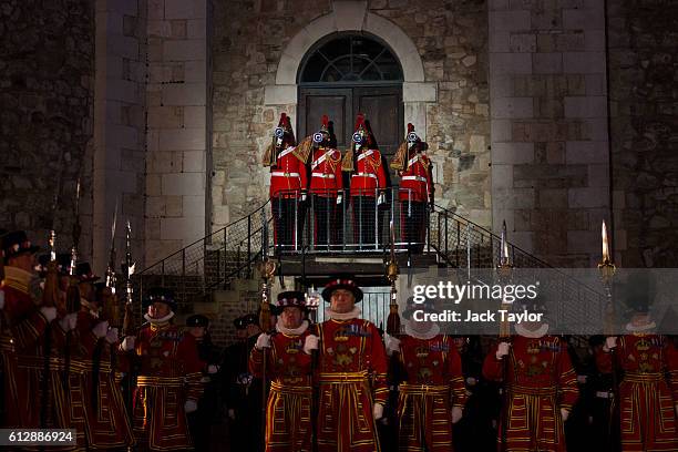 State Trumpeters of The Blues And Royals play during the installation of General Sir Nicholas Houghton as the 160th Constable of the Tower of London...