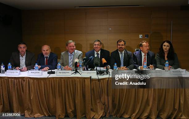 German lawmakers Agnieszka Brugger , Karl-Heinz Brunner , Florian Hahn , Ingo Gadechens , Rainer Arnold , Alexander S. Neu and Deputy President of...