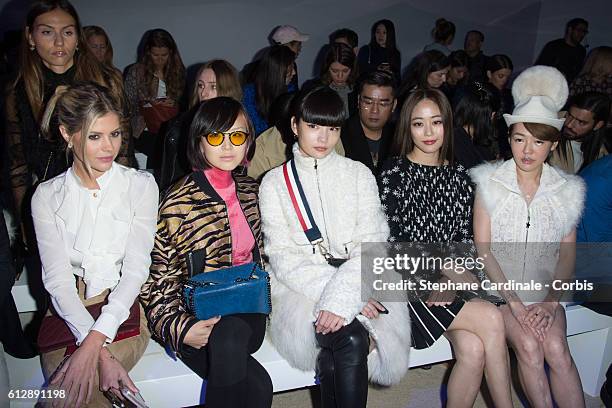 Lala Rudge, Yuki, Kozue Akimoto, Kim Hyo Jin, Elephant Dee attend the Moncler Gamme Rouge show as part of the Paris Fashion Week Womenswear...