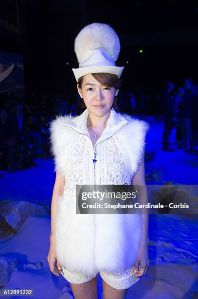 Elephant Dee attends the Moncler Gamme Rouge show as part of the Paris Fashion Week Womenswear Spring/Summer 2017 on October 5, 2016 in Paris, France.