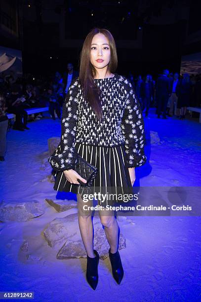 Kim Hyo Jin attends the Moncler Gamme Rouge show as part of the Paris Fashion Week Womenswear Spring/Summer 2017 on October 5, 2016 in Paris, France.