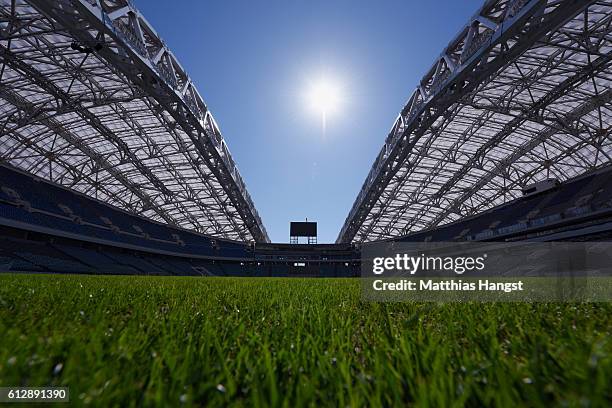 General view of the Fisht Stadium during the FIFA News Agencies Tour for the FIFA Confederations Cup 2017 on October 5, 2016 in Sochi, Russia.
