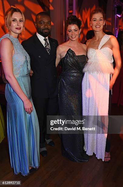 Laura Carmichael, David Oyelowo, Jessica Oyelowo and Rosamund Pike attend the "A United Kingdom" Opening Night Gala after party during the 60th BFI...