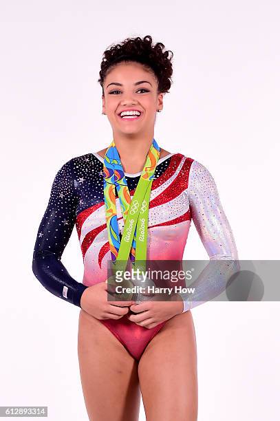 Gymnast Laurie Hernandez poses for a portrait on October 5, 2016 in Los Angeles, California. Hernandez, from Old Bridge Township, New Jersey, won a...