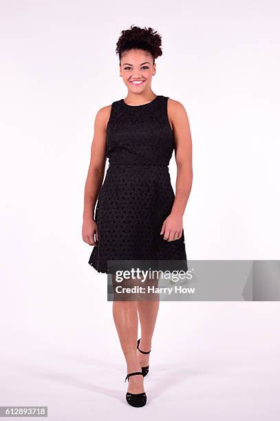 Gymnast Laurie Hernandez poses for a portrait on October 5, 2016 in Los Angeles, California. Hernandez, from Old Bridge Township, New Jersey, won a...