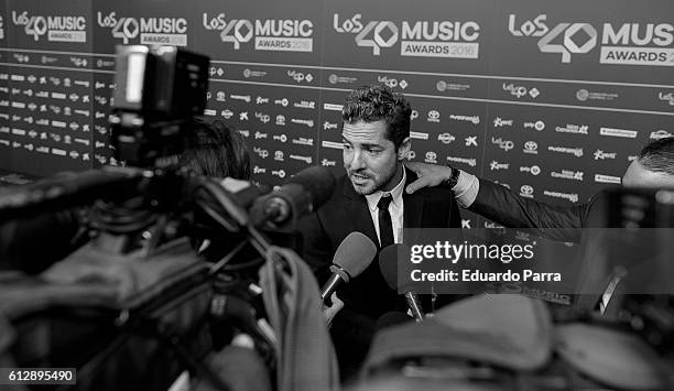 Singer David Bisbal attends the 'Los40 Music Awards 2016' photocall at Florida Park on October 5, 2016 in Madrid, Spain.