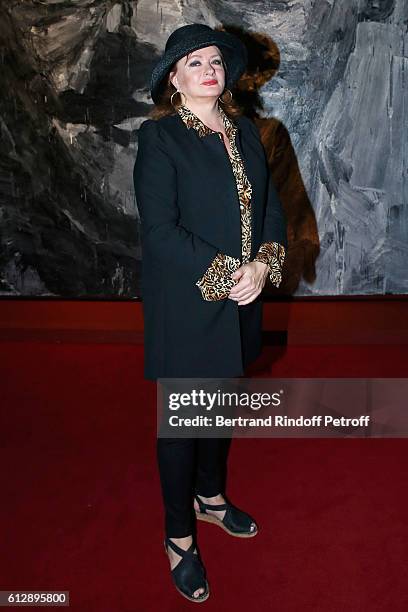 Actress Catherine Jacob attends the Coluche Exhibition Opening. This exhibition is organized for the 30 years of the disappearance of Coluche. Held...