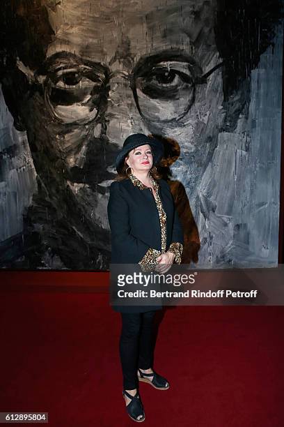 Actress Catherine Jacob attends the Coluche Exhibition Opening. This exhibition is organized for the 30 years of the disappearance of Coluche. Held...