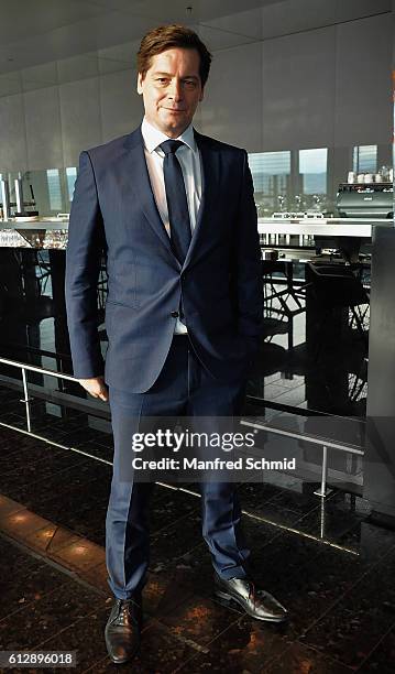 Fritz Karl poses during the 'Life Guidance' set visit in Vienna at 57 Lounge Hotel on October 5, 2016 in Vienna, Austria.