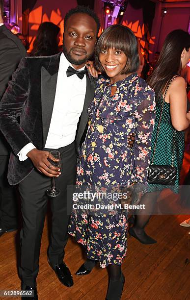 Arnold Oceng and Brenda Emmanus attend the "A United Kingdom" Opening Night Gala after party during the 60th BFI London Film Festival at Victoria...