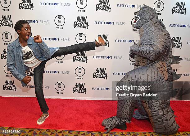 Actor Caleb McLaughlin attends the "Shin Godzilla" premiere presented by Funimation Films at AMC Empire 25n2016 New York Comic Con on October 5, 2016...